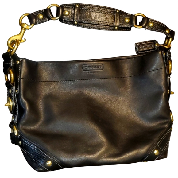 バッグ OLD COACH purse shoulder bag All leather Extremely Rare Made In USA Old Coach 9059 Shoulder Bag Black